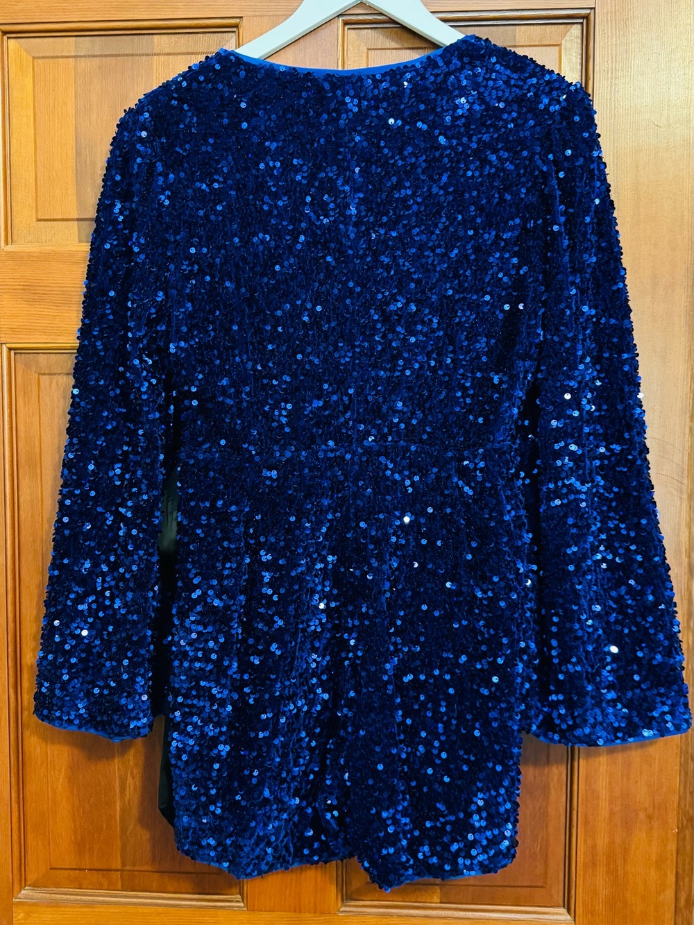 Cynthia Rowley Blue Sequin Wrap Romper - Picture 4 of 4